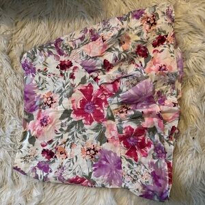 Express Floral Mini Skirt in Pink and Purple